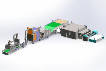 HJ-ポリエステル充填材生産ライン